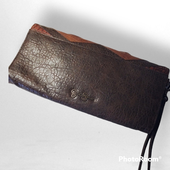 Jessica Simpson clutch purse wristlet 3 piece removable keyring credit card case - Picture 8 of 12